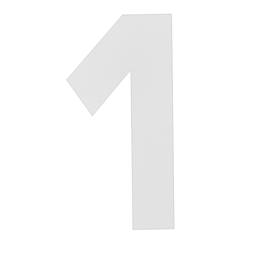Wilko Self Adhesive Vinyl Number 1 White 150mm Wilko