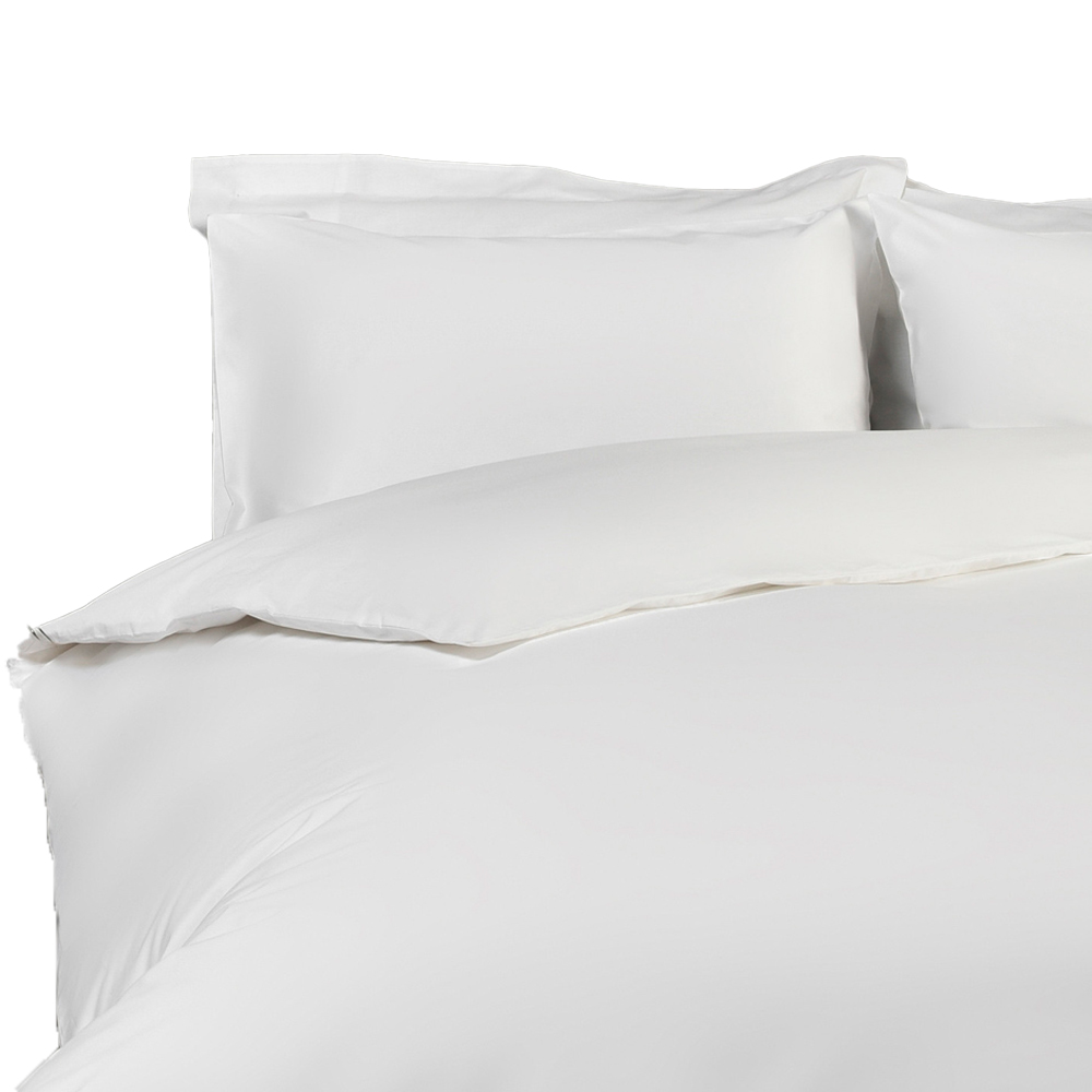 Deviante King White Luxe Cotton Duvet Cover and Pillowcase Set Image 1