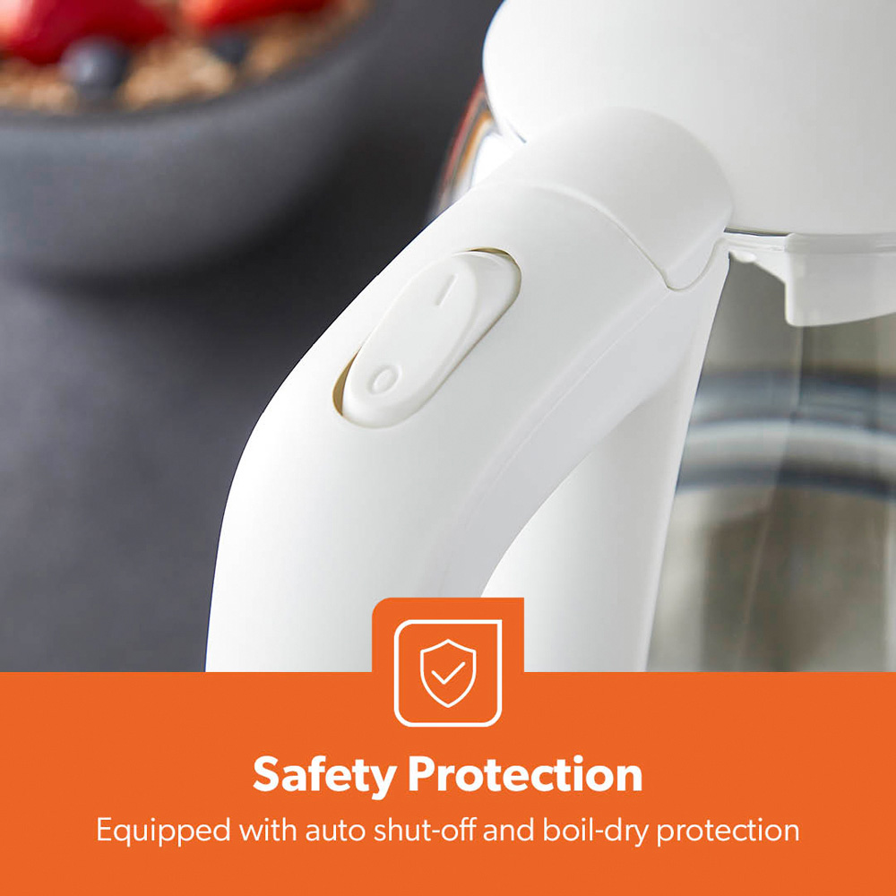Geepas GK38058UK-WT 1.7L Cordless Illuminating Glass Kettle 2200W Image 3