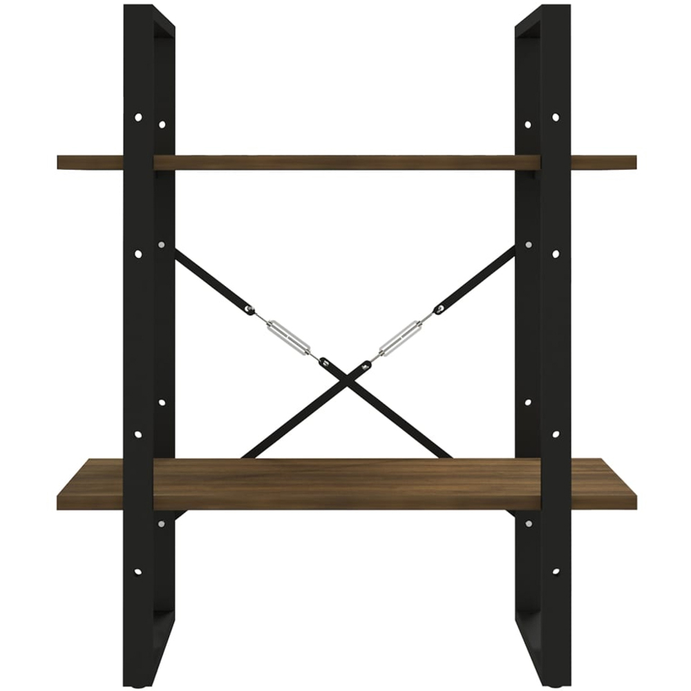 vidaXL 2 Shelf Brown Oak Bookcase Image 3