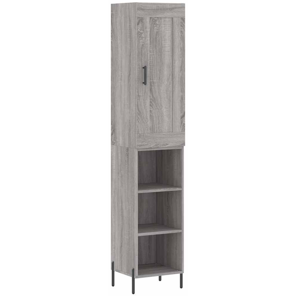 vidaXL Single Door 3 Shelf Grey Sonoma Highboard Image 2