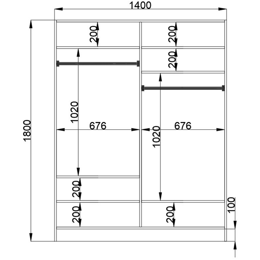 Evu Charlotte 4 Door White Mirror Wardrobe Image 5
