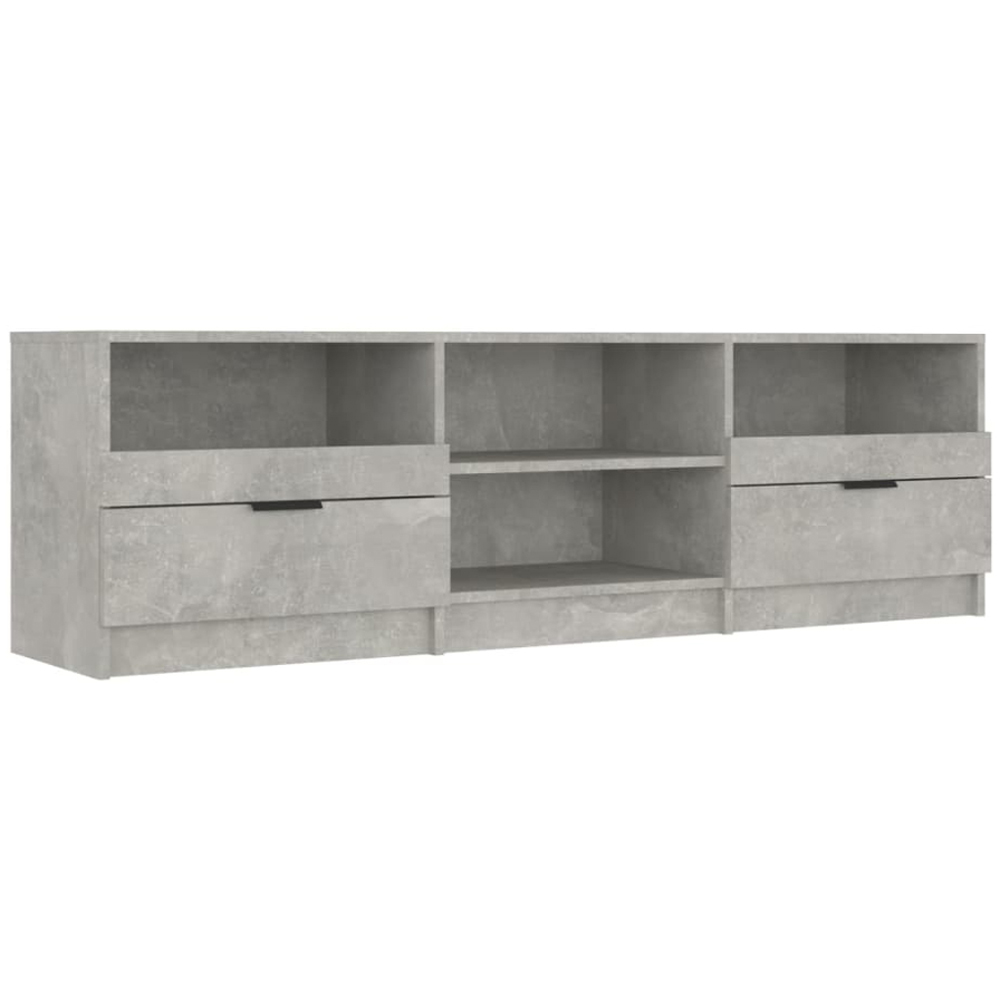 vidaXL 2 Drawer 4 Shelf Concrete Grey TV Cabinet Image 2