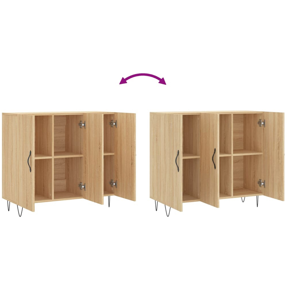 vidaXL 3 Door Sonoma Oak Sideboard Image 9