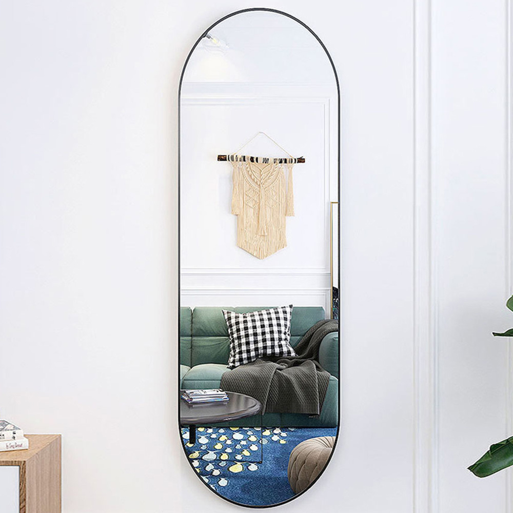 Living and Home Black Oval Frame Full Length Wall Mirror 40 x 150cm Image 6
