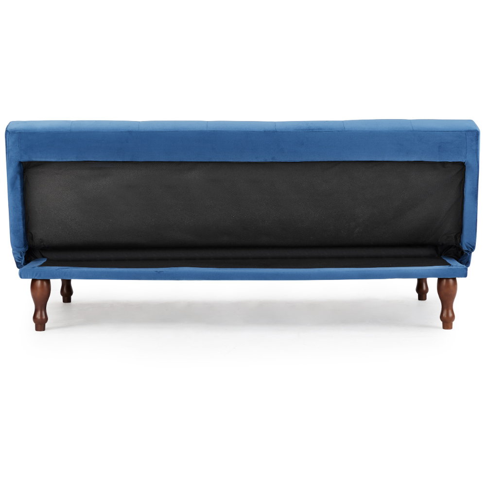 Home Detail Newell Small Double Sleeper Blue Velvet Sofa Bed Image 4