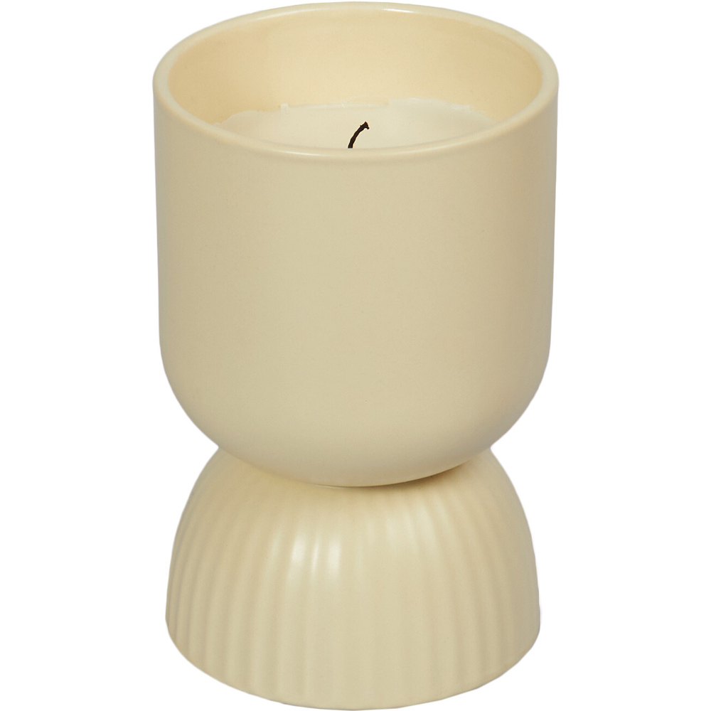 White Musk & Warm Vanilla Ceramic Candle - Cream Image 1