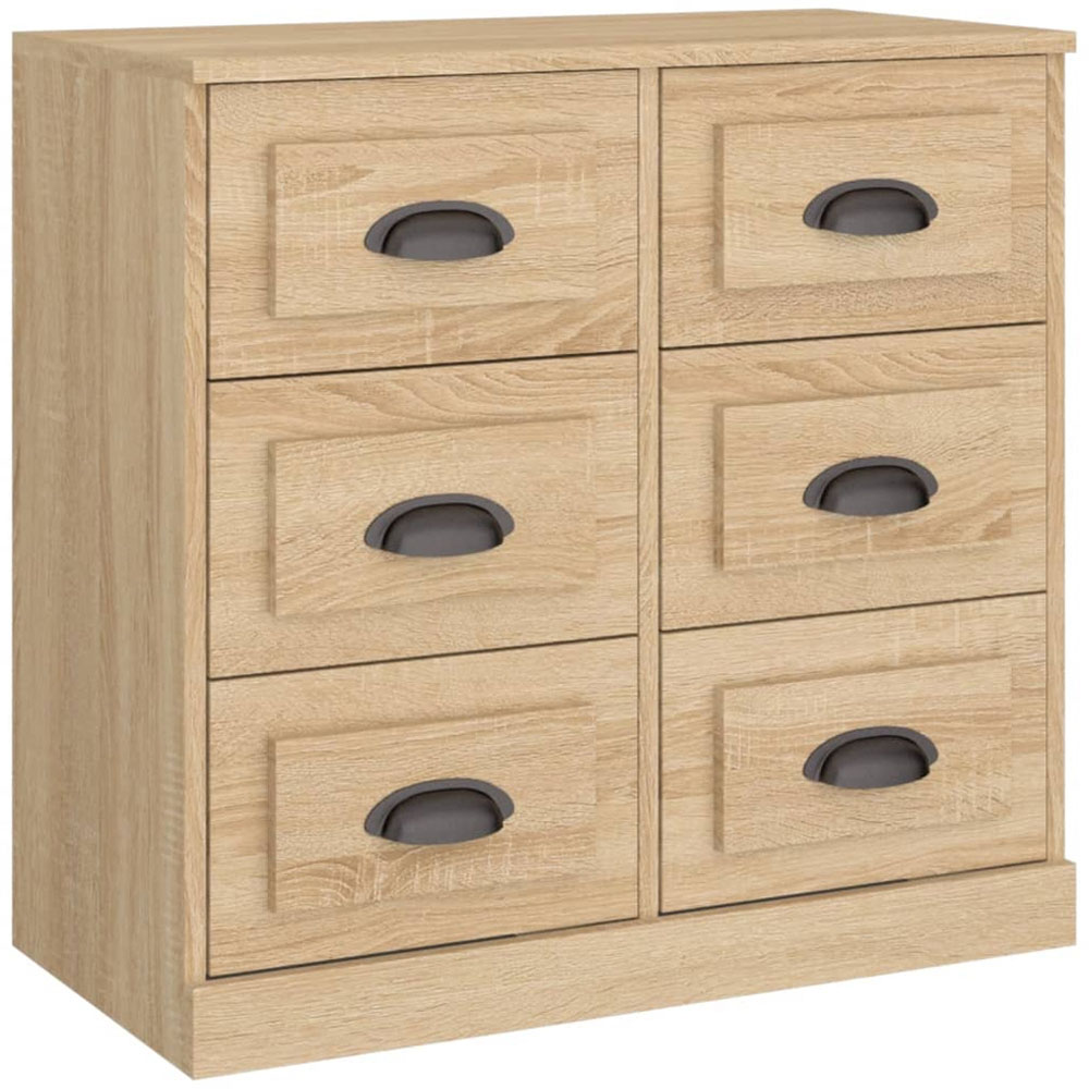vidaXL 6 Drawer Sonoma Oak Sideboard Image 2