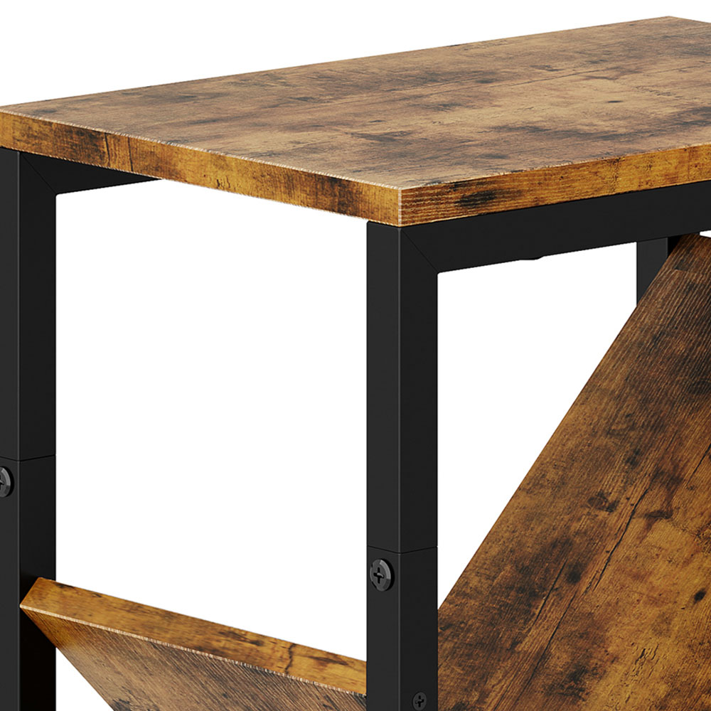 Living and Home 9 Shelf Black and Dark Wood Freestanding Tree Bookcase Image 6