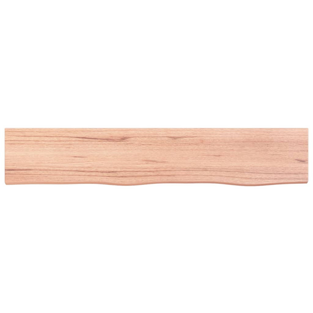 vidaXL 100 x 20 x 4cm Light Brown Treated Solid Wood Oak Wall Shelf Image 3