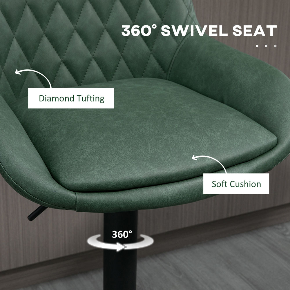 Portland Green Height Adjustable Bar Stool Set of 2 Image 6