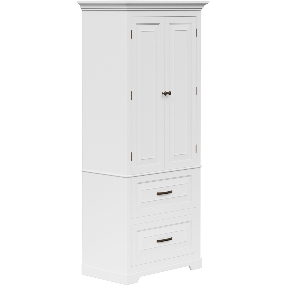 Teamson Home St James 2 Door 2 Drawer White Tower Cabinet Image 3