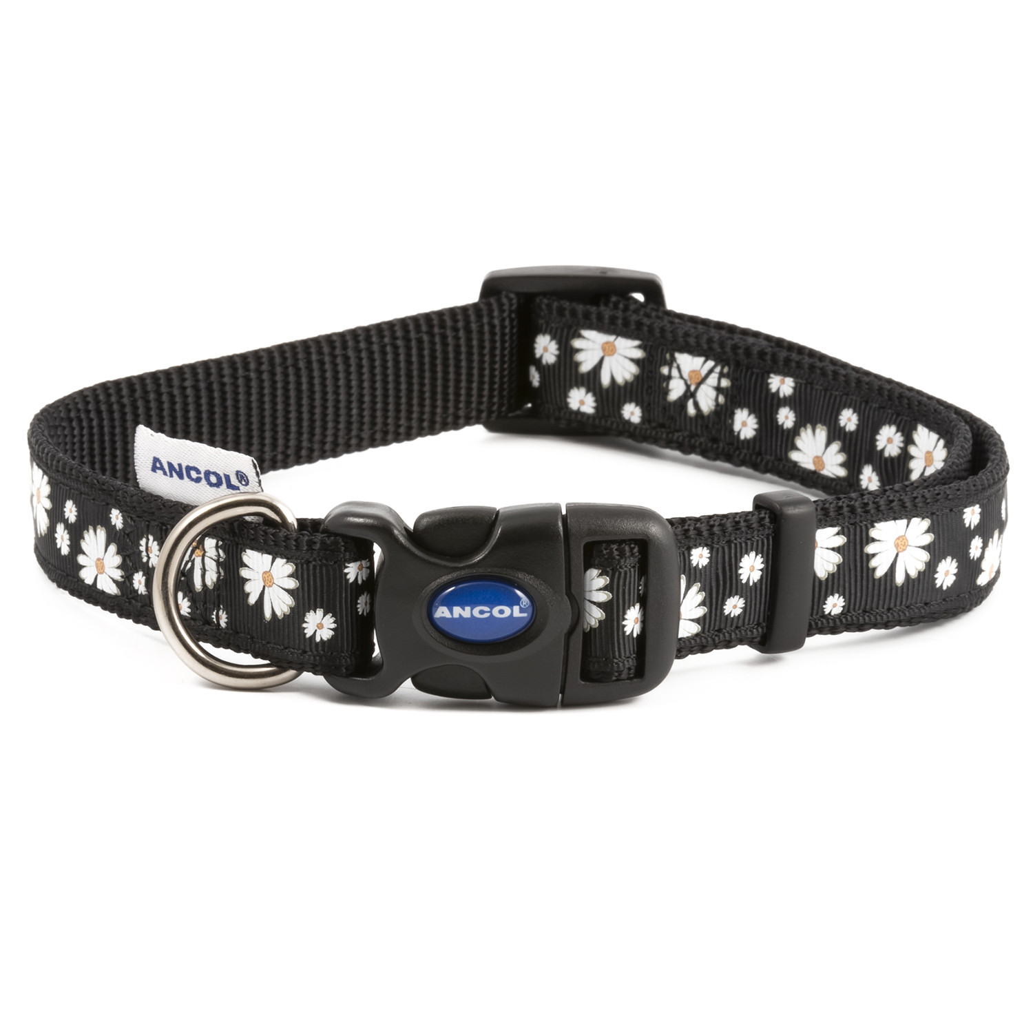 Black Daisy Adjustable Collar - 30 - 50 cm Image