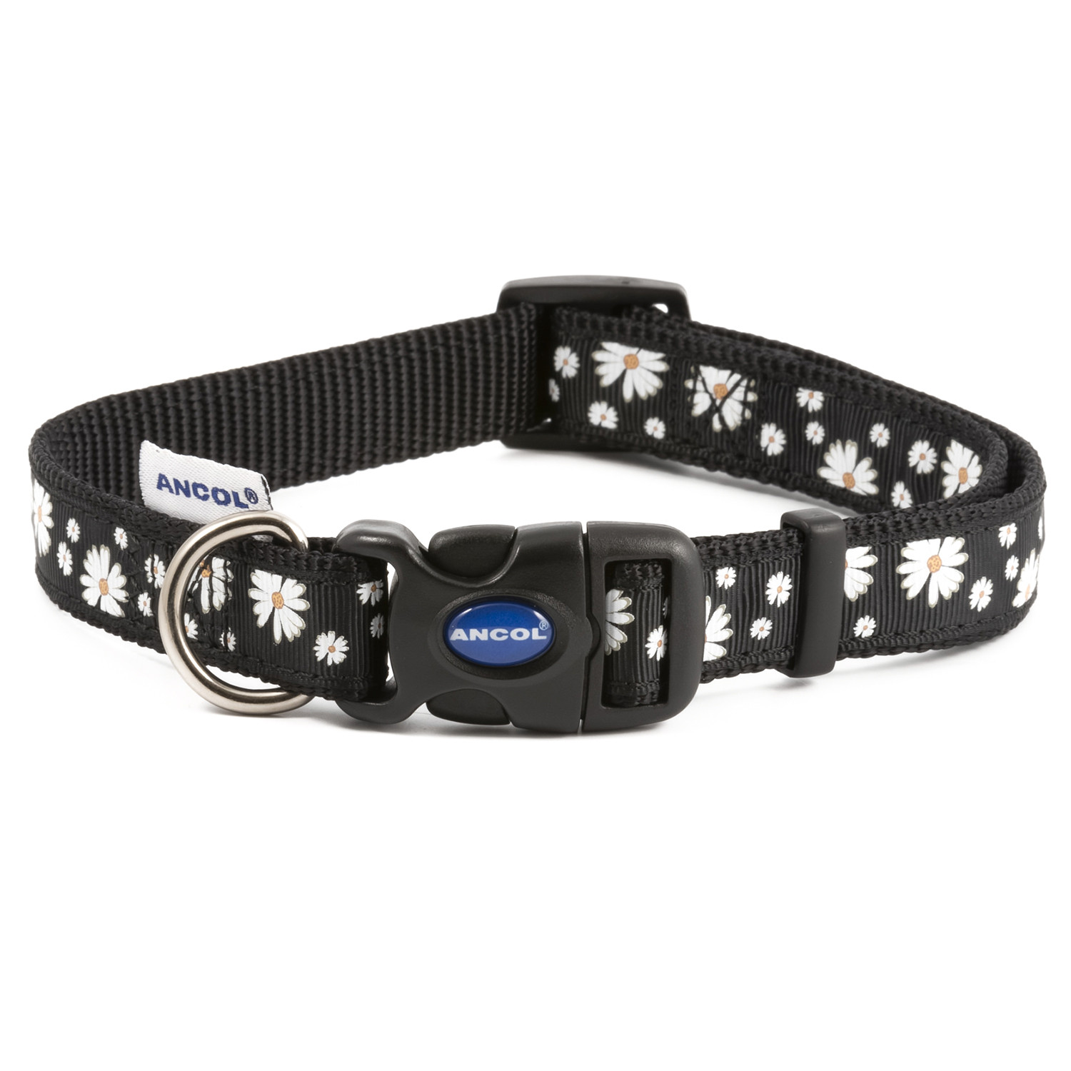 Black Daisy Adjustable Collar - 20 - 30 cm Image