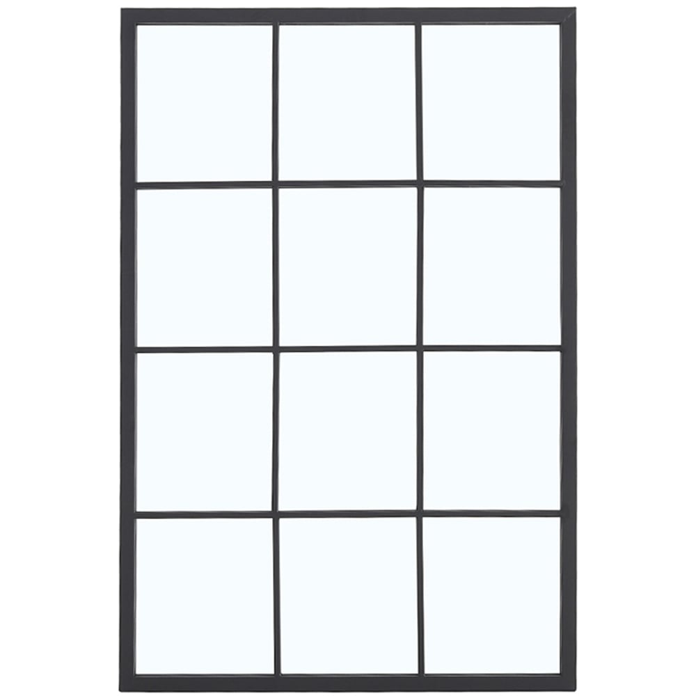Living and Home Grid Window Mirror with Metal Frame Image 1