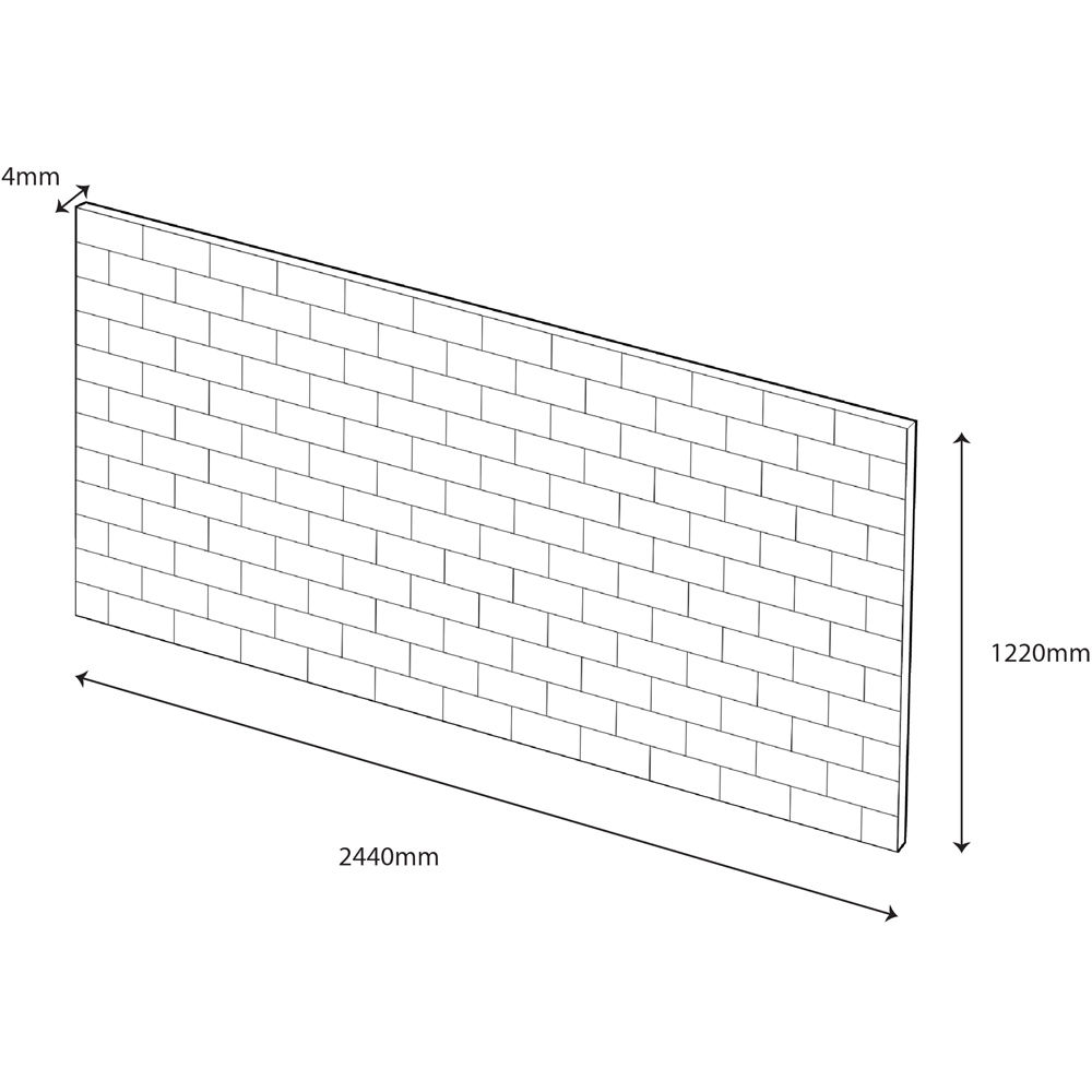 Wetwall Pure White Composite Tile Bathroom Wall Panel 1220 x 2440mm Image 5