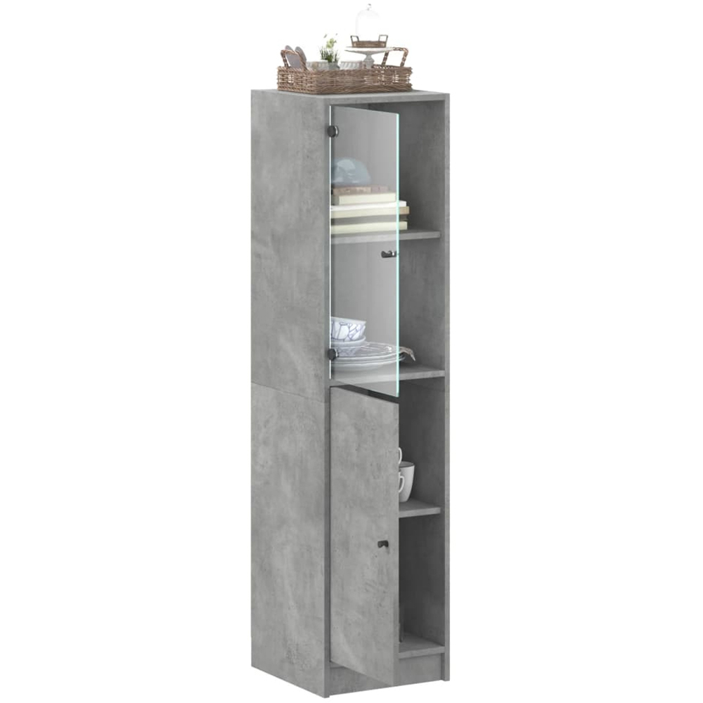 vidaXL 2 Door Concrete Grey Highboard Image 5