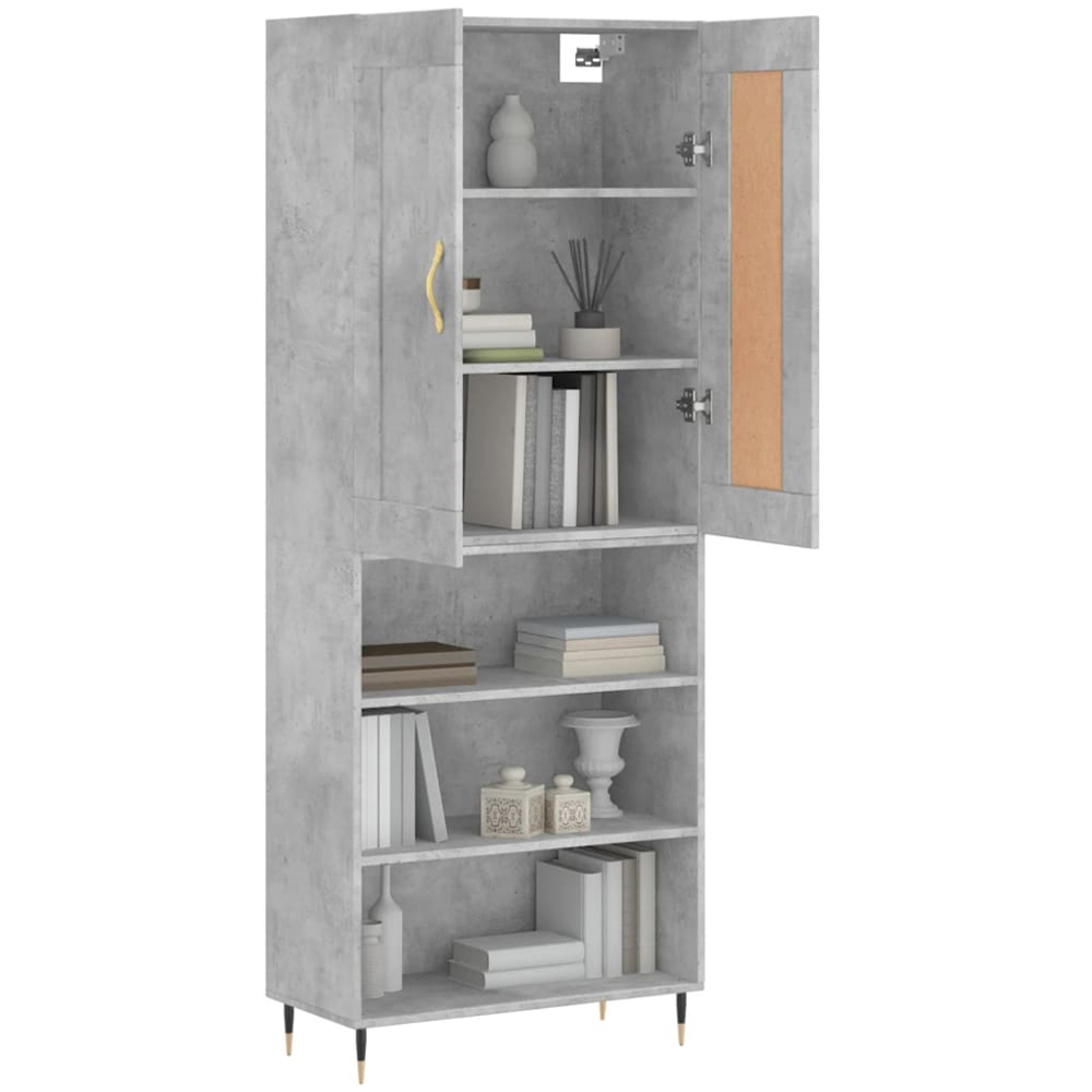 vidaXL 2 Door 3 Shelf Concrete Grey Highboard Image 3