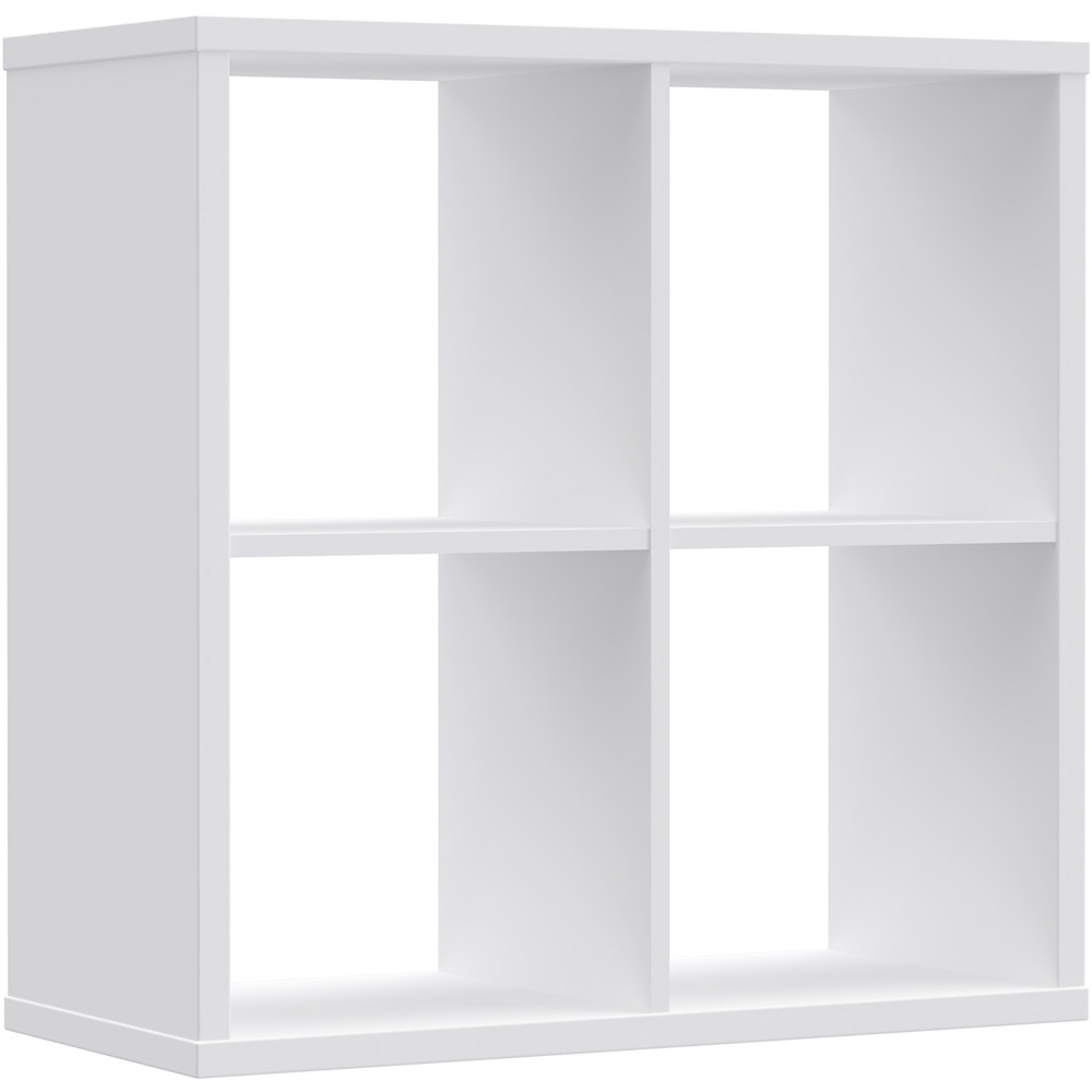 Florence Mauro 4 Cube Gloss White Bookshelf Image 2