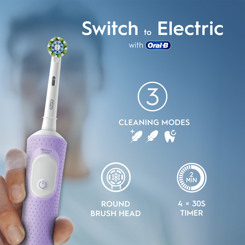 Oral-B Vitality Pro Lilac Rechargeable Electric Toothbrush Image 6