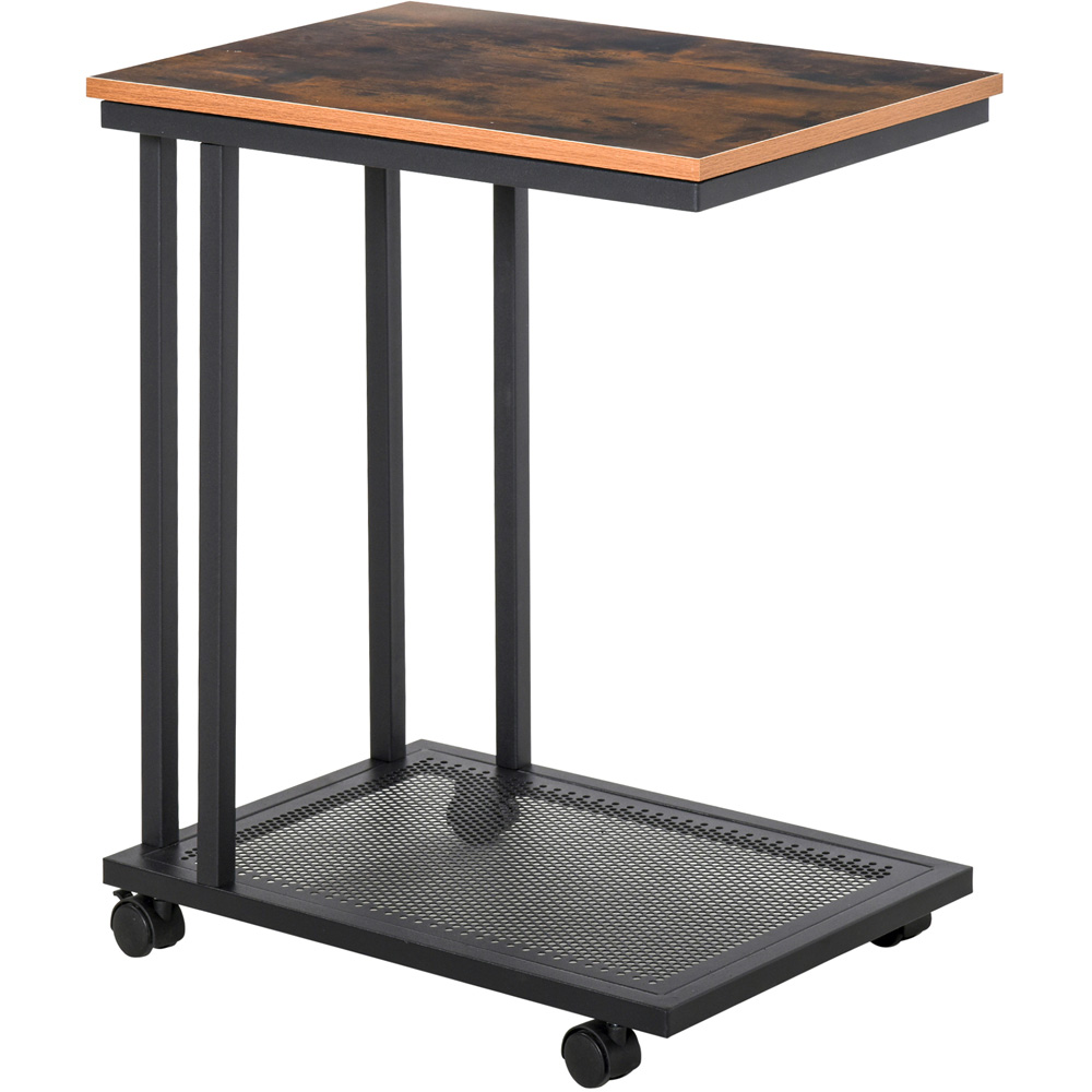 Portland Chestnut Brown C Shaped Side Table Image 2