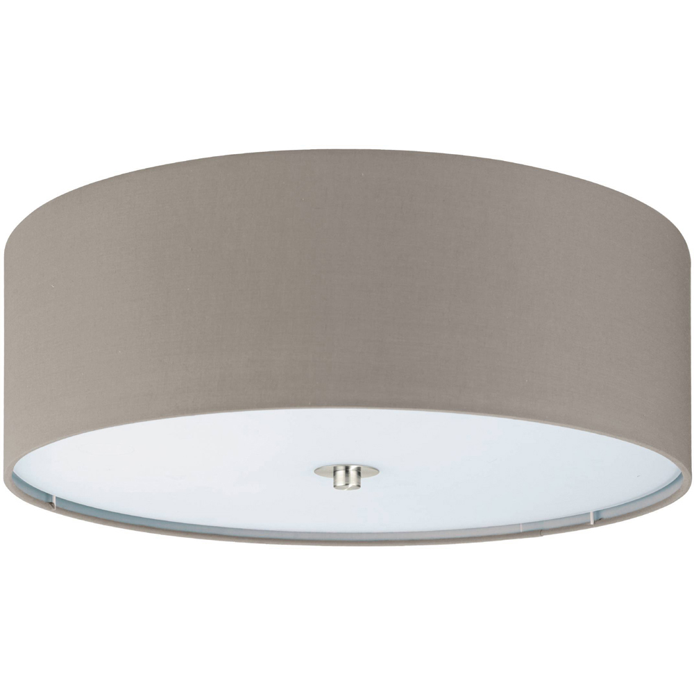 EGLO Pasteri 3 Light Taupe Flush Ceiling Light Image 1