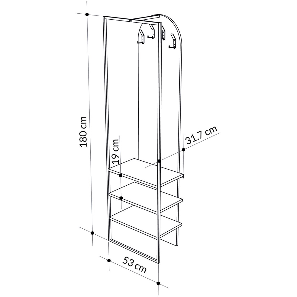 FWStyle Archy 3 Shelf Anthracite Hallway Coat and Shoe Storage Rack Image 6