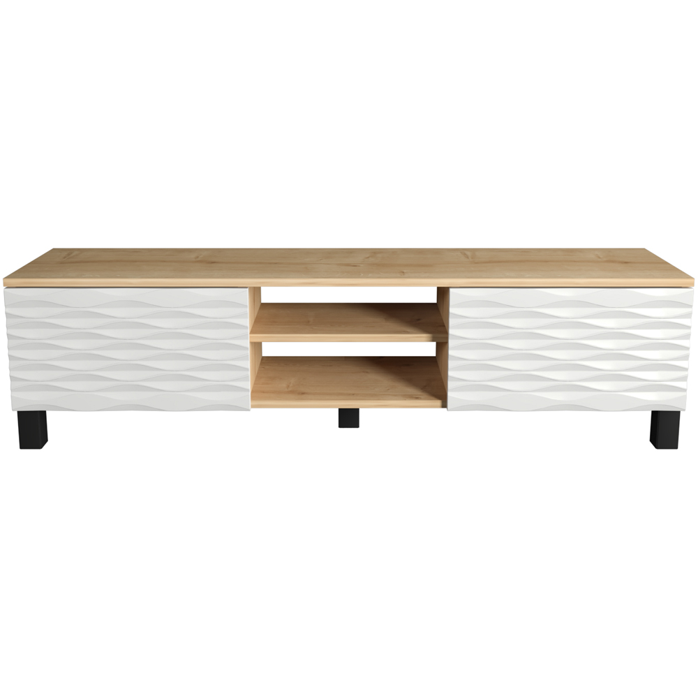 Decorotika Lukas 2 Door 2 Oak and White TV Unit Image 2