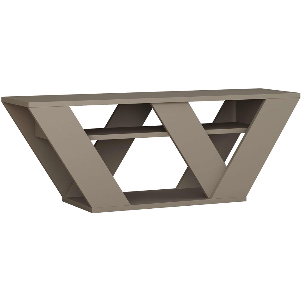Decortie Pipralla 2 Shelf Mocha Grey Modern TV Unit Image 2