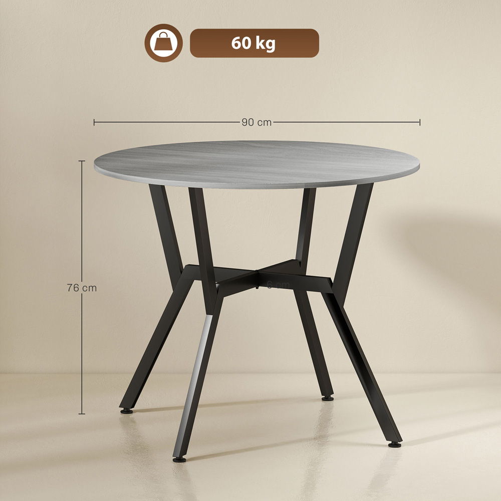 Portland 2 Seater Grey Wood Effect Small Dining Table Image 9