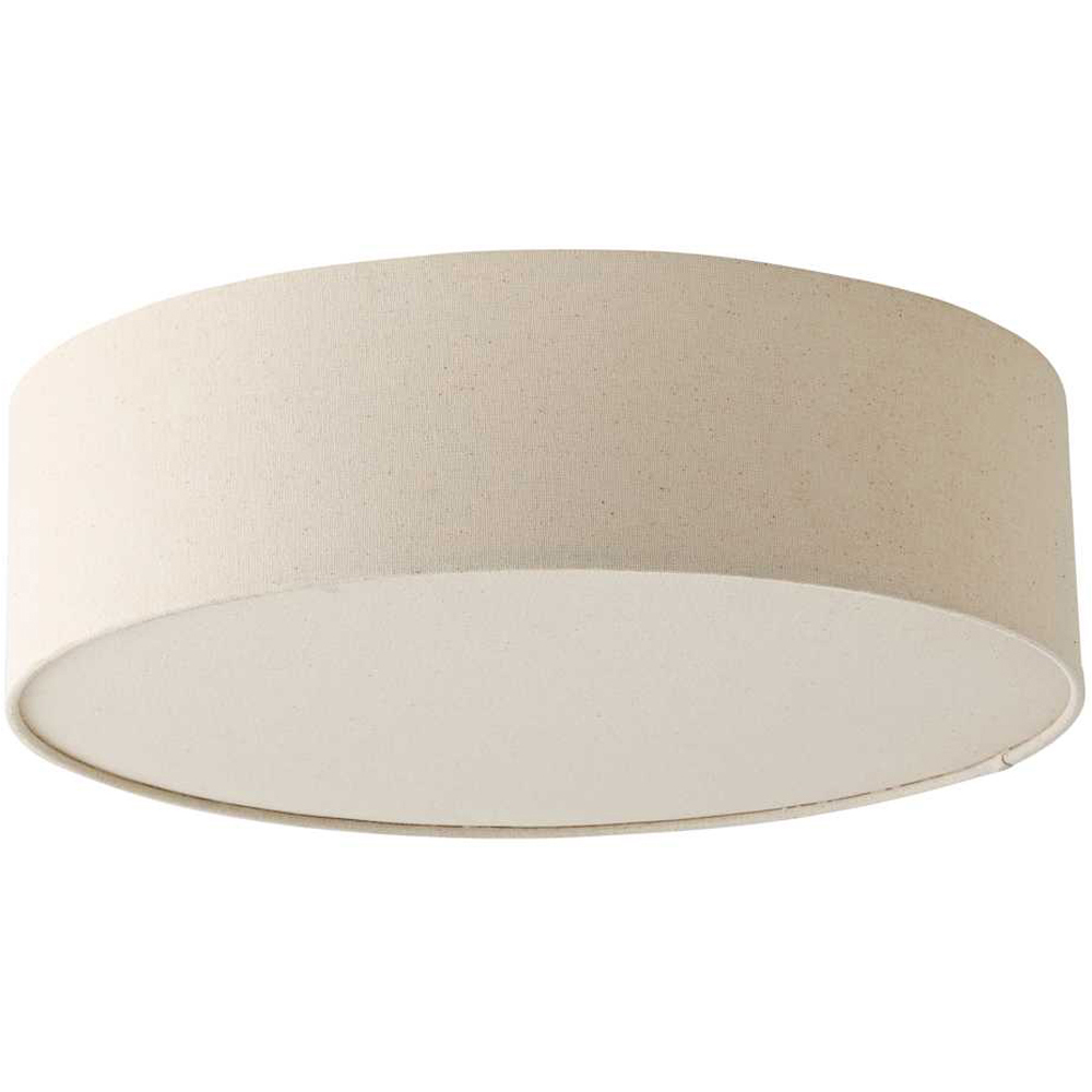 ValueLights Gwen White Linen Shade with Diffuser LED Flush Ceiling Light with Bulb Image 1