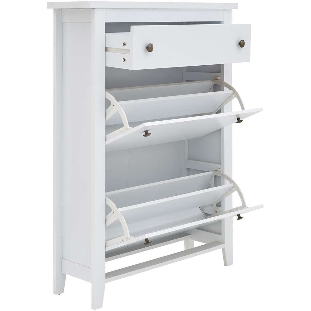 GFW Deluxe 2 Tier White Shoe Cabinet Image 5