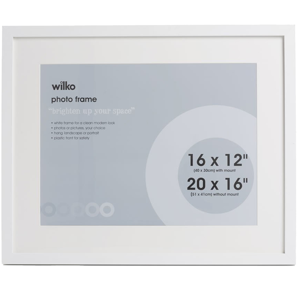 Wilko White Photo Frame 20 x 16 Inch Image 1