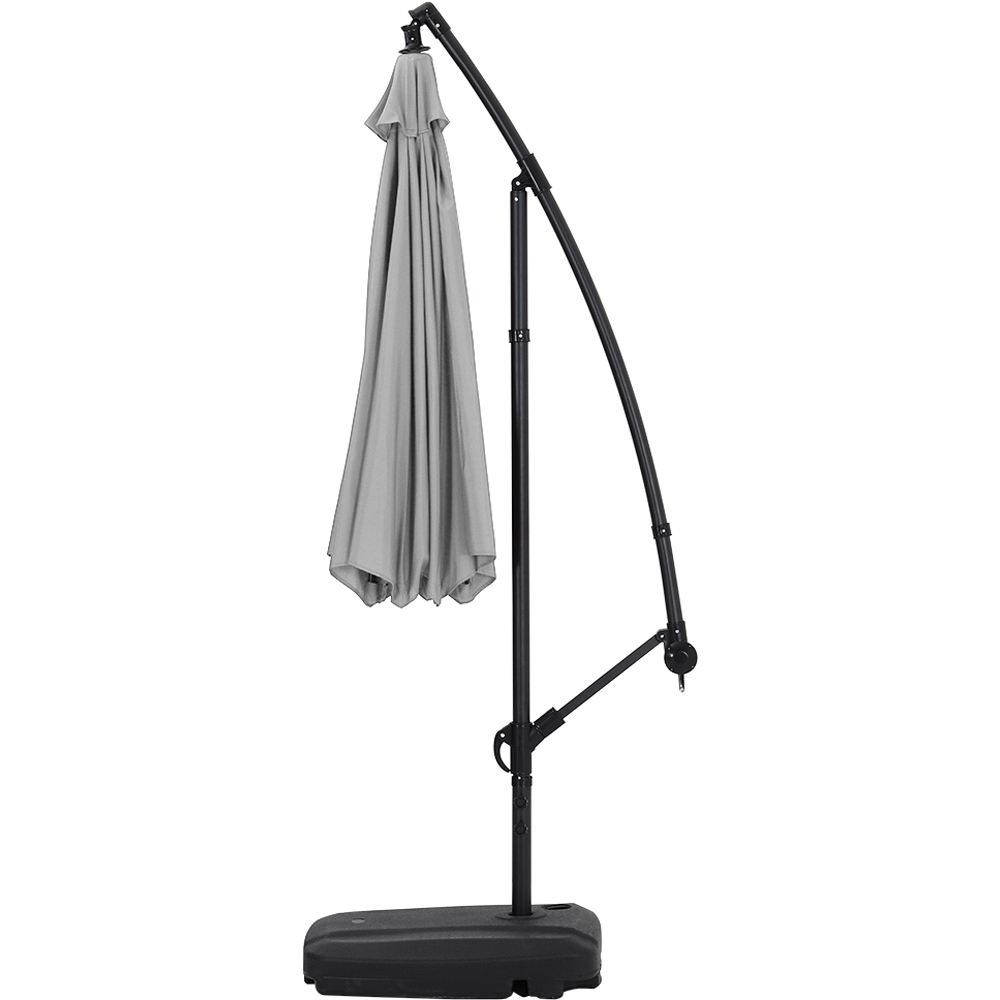 Living and Home Light Grey Cantilever Parasol 3m with 60L Fillable Base Image 4