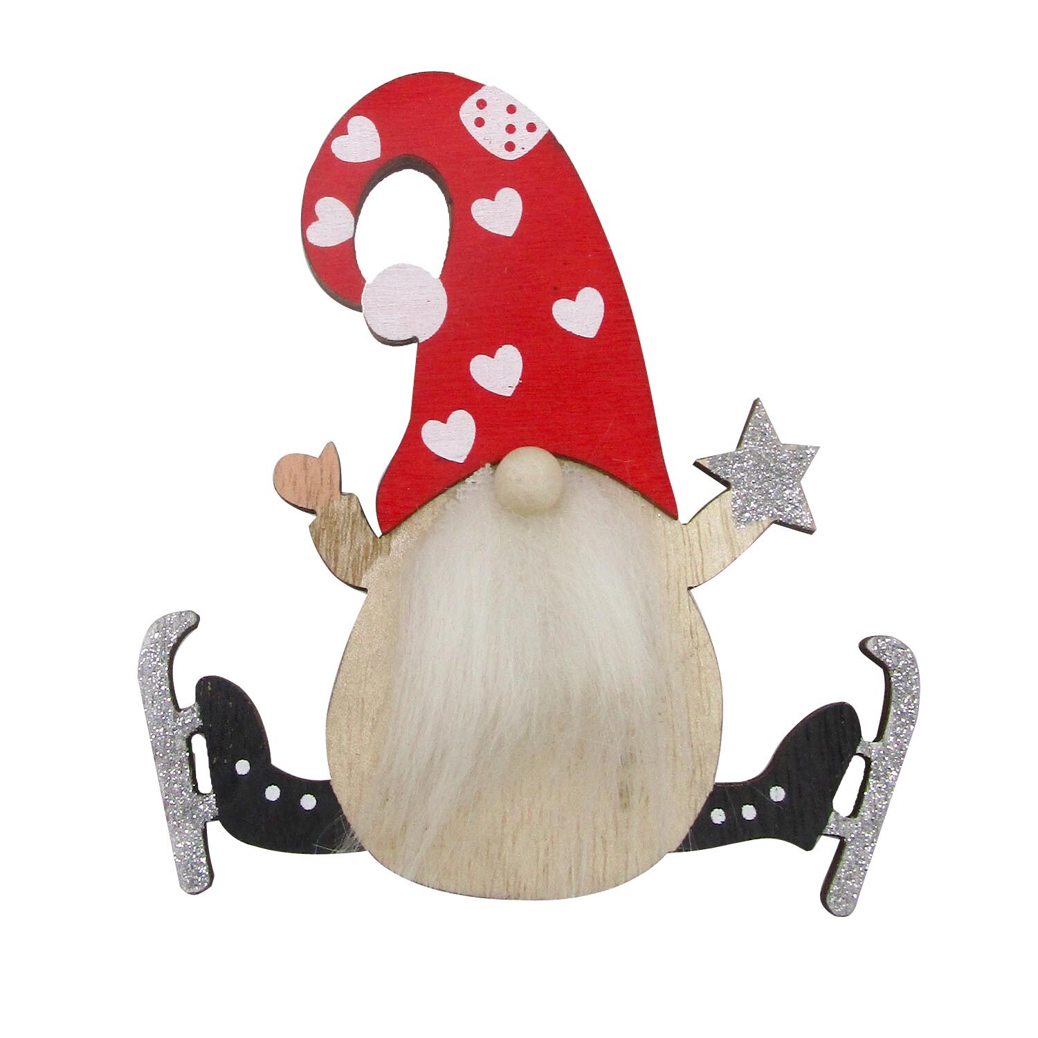 Candy Cane Lane Red and Natural Hanging Skiing Gonk Christmas Decoration Image