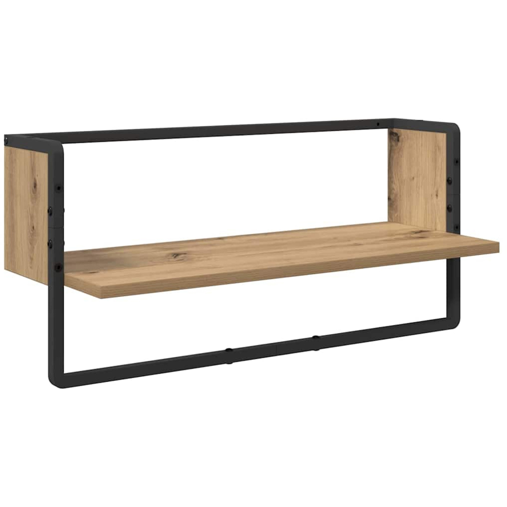vidaXL 9 Shelf Artisan Oak Wall Shelf Set of 6 Image 4