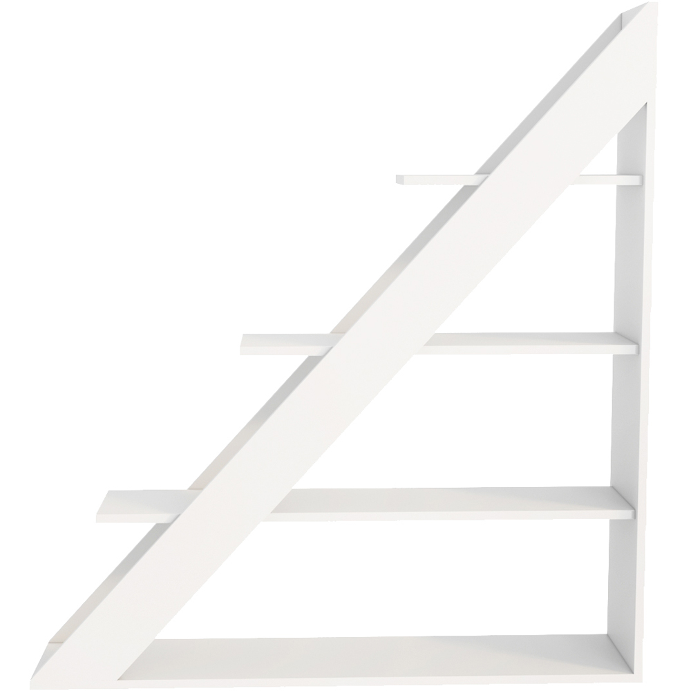 Decorotika Pisagor 4 Shelf White Corner Bookcase Image 2