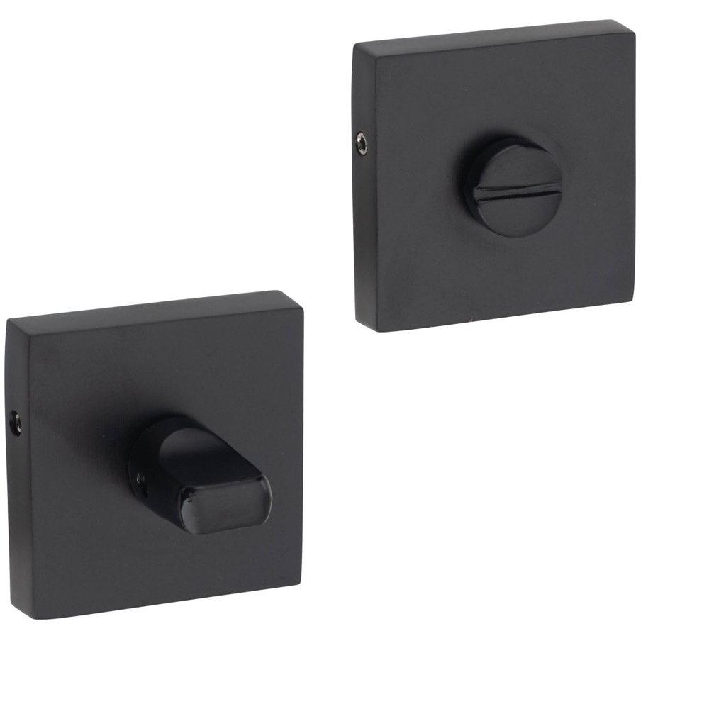 Golden Grace Matt Black Aura Bathroom Door Handle Set Image 3