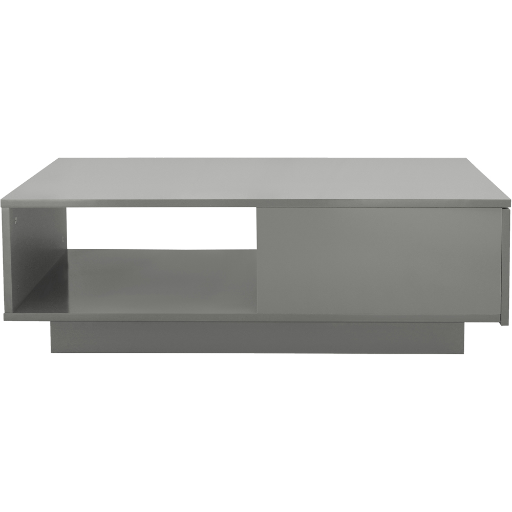 Comfy Living Single Shelf Single Drawer Grey High Gloss Contemporary LED Coffee Table Image 3