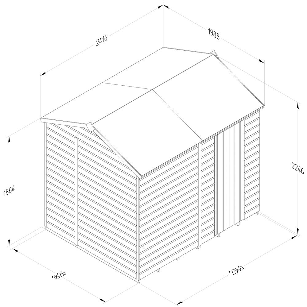 Forest Garden Beckwood 8 x 6ft Single Door Reverse Apex Shed Image 9