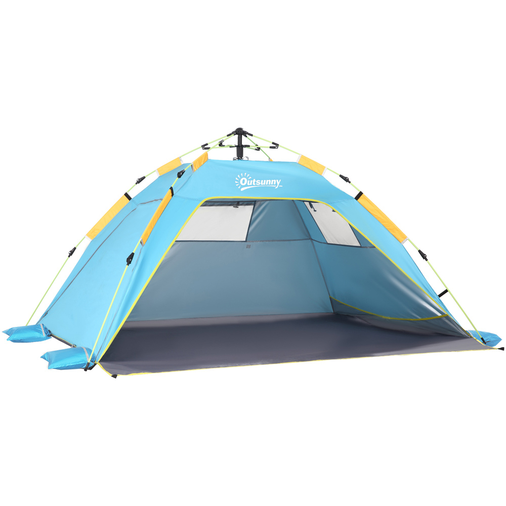 Outsunny Blue 2-Man Pop-Up Shaded Tent Image 1