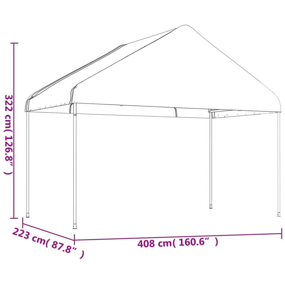 vidaXL 17.84 x 4.08m White Gazebo with Roof Image 6