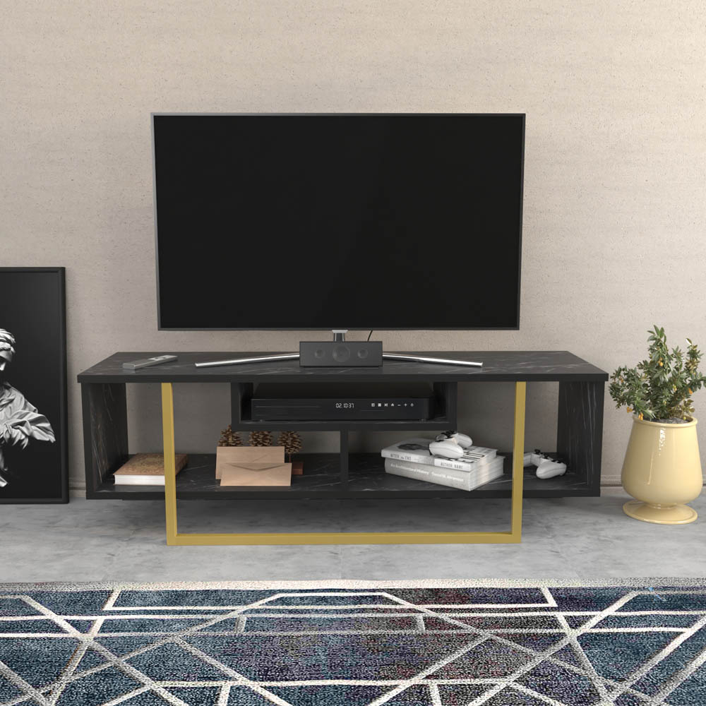 Decorotika Asal Bendire and Gold Wide TV Unit Image 3