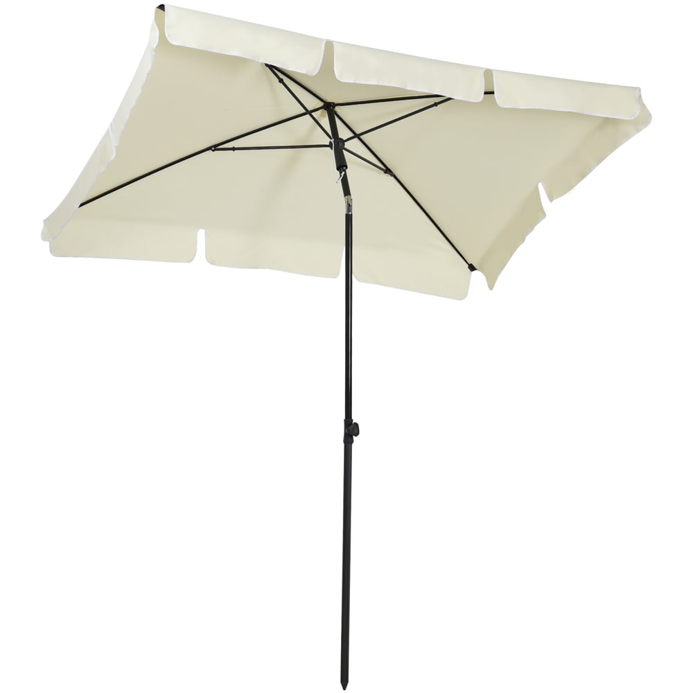 Outsunny Cream White Tilting Parasol 2 x 1.25m Image 1