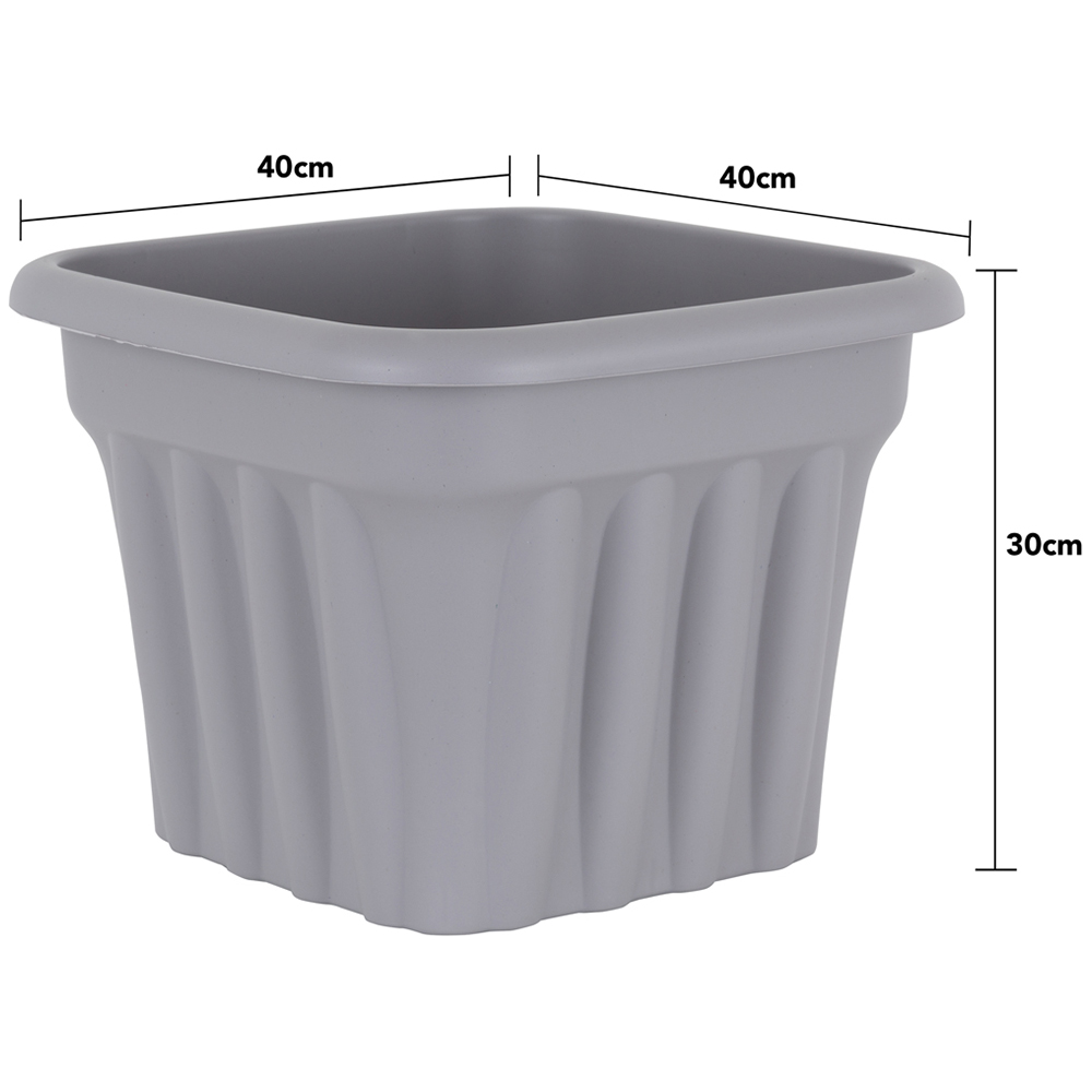 Wham Vista Upcycle Grey Recycled Plastic Square Planter 40cm 4 Pack Image 5