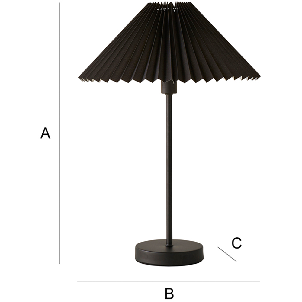ValueLights Akira Black Pleated Shade LED Table Lamp Image 8