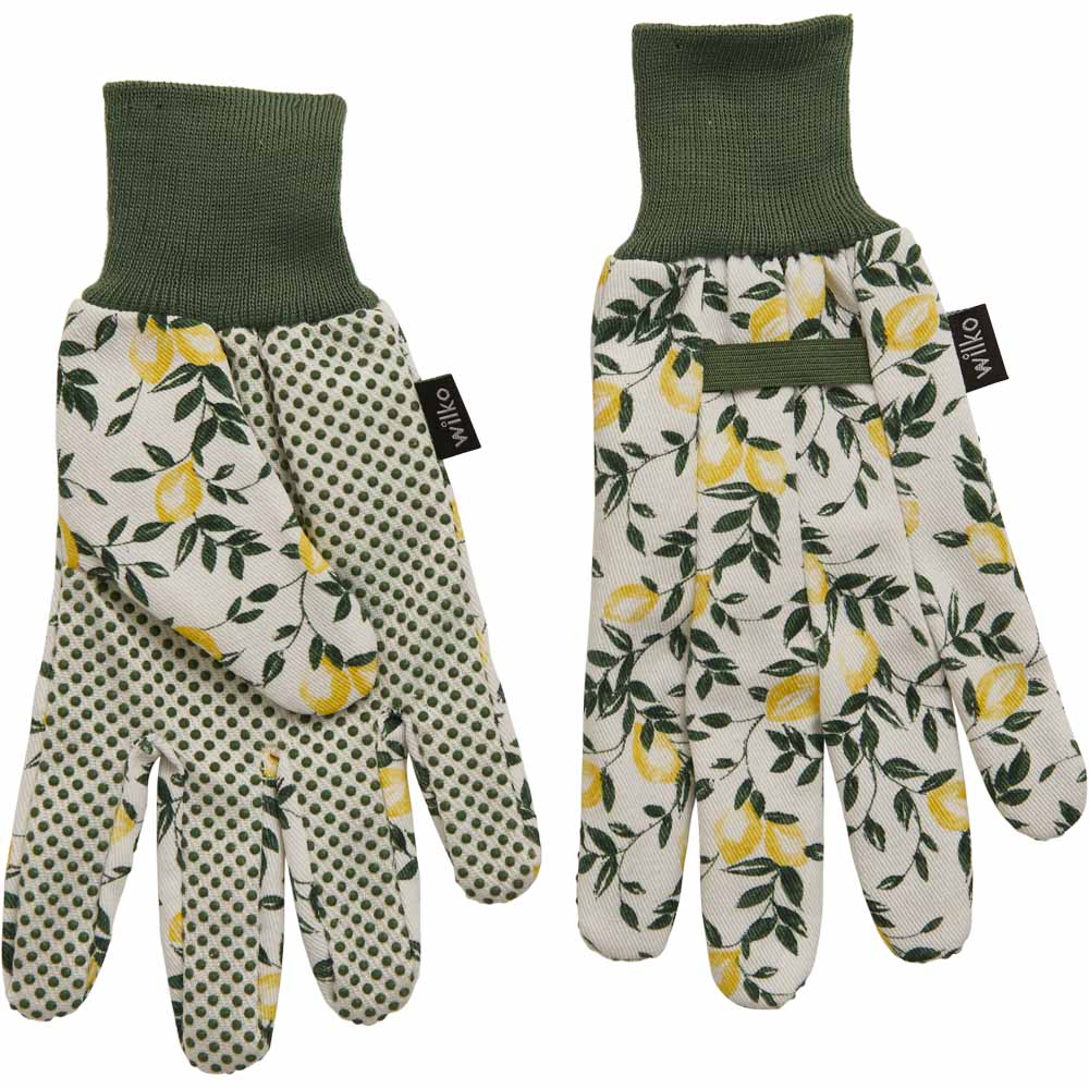 Wilko Medium Cotton Grip Pattern Garden Glove Image 2