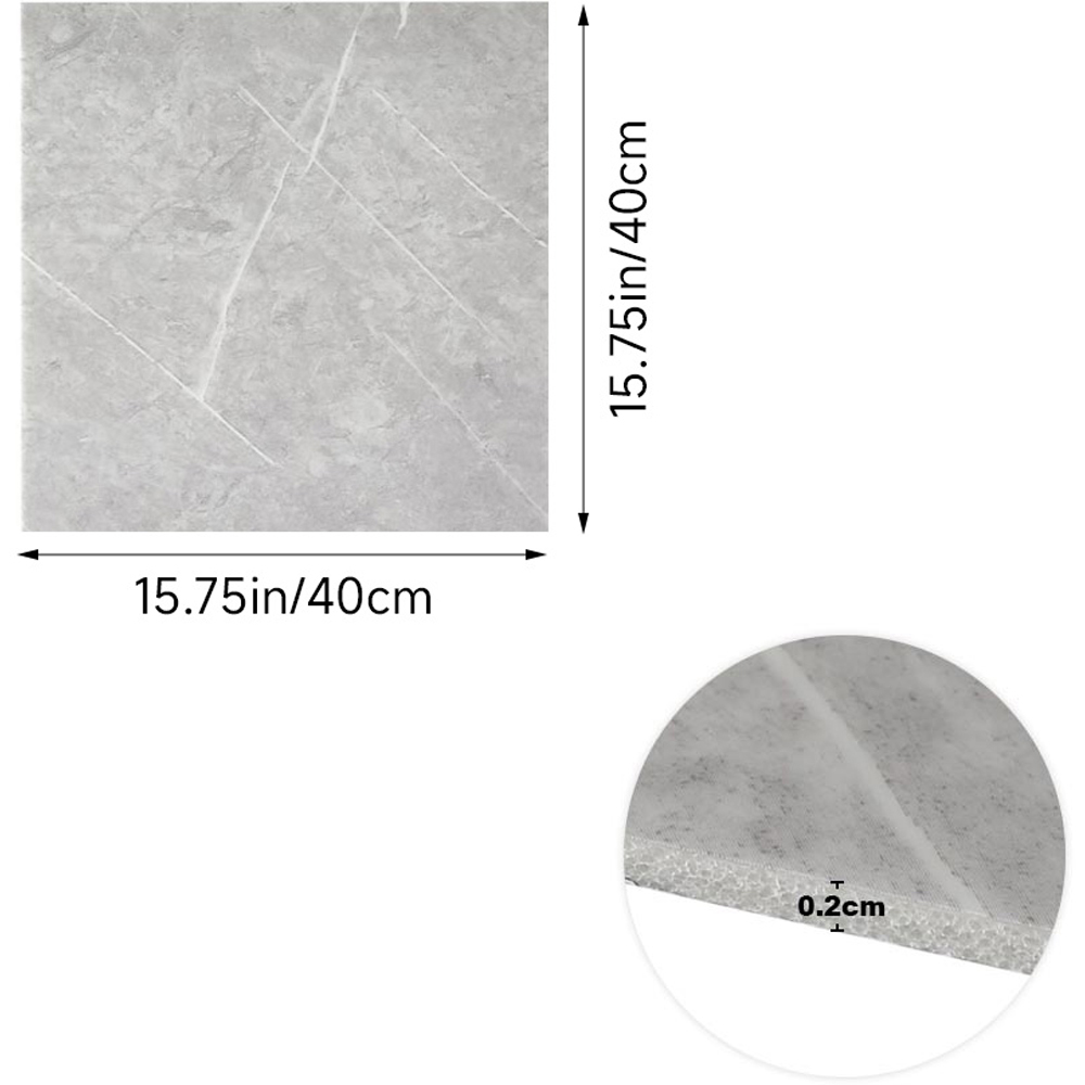 Living and Home Marble Patterned Light Grey Self Adhesive PVC Wall Sticker 10 Pack Image 8