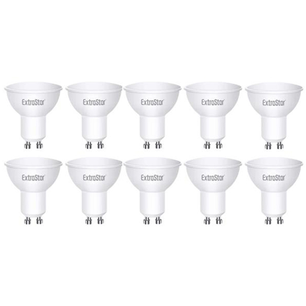 ExtraStar 10 Pack GU10 6W Warm White LED Light Bulb Image