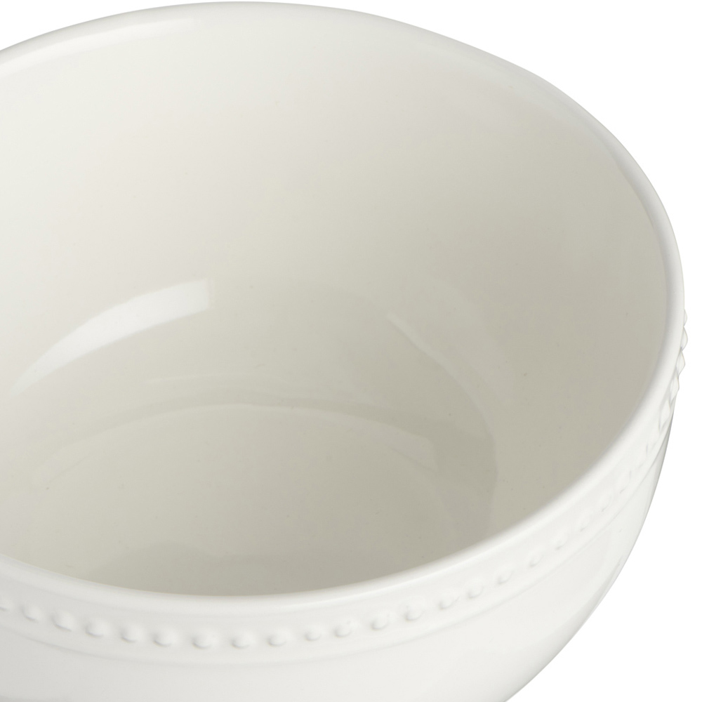 Wilko Embossed Dot White Bowl Wilko